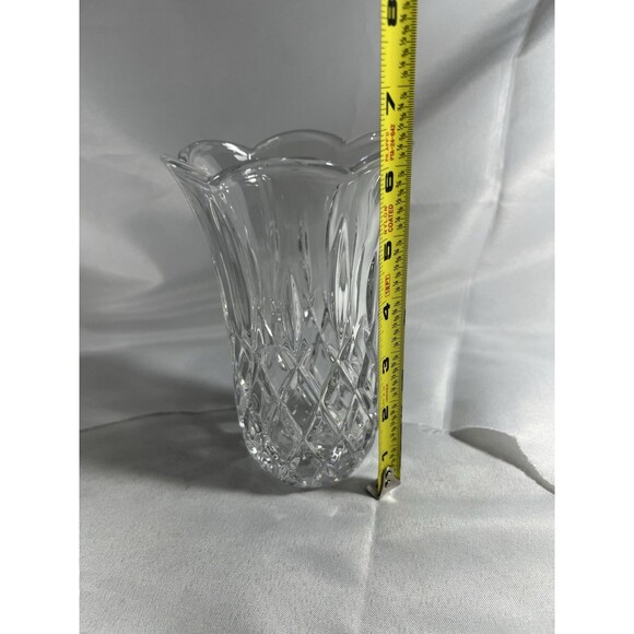 Vintage Gorham King Edward Crystal 6.5” Flared Vase Scalloped Rim No Chips EXC - Picture 2 of 16